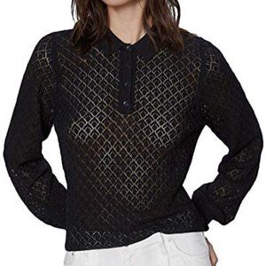 Zara Pointelle Knit Top